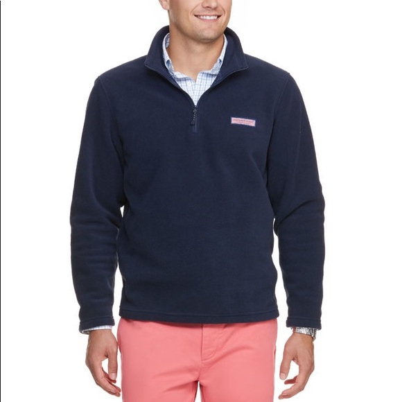 Vineyard vines navy blue fleece pullover - Picture 1 of 3